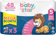PANNOLINO BABYSTAR MEGASCORTA TAGLIA 5 48 PEZZI