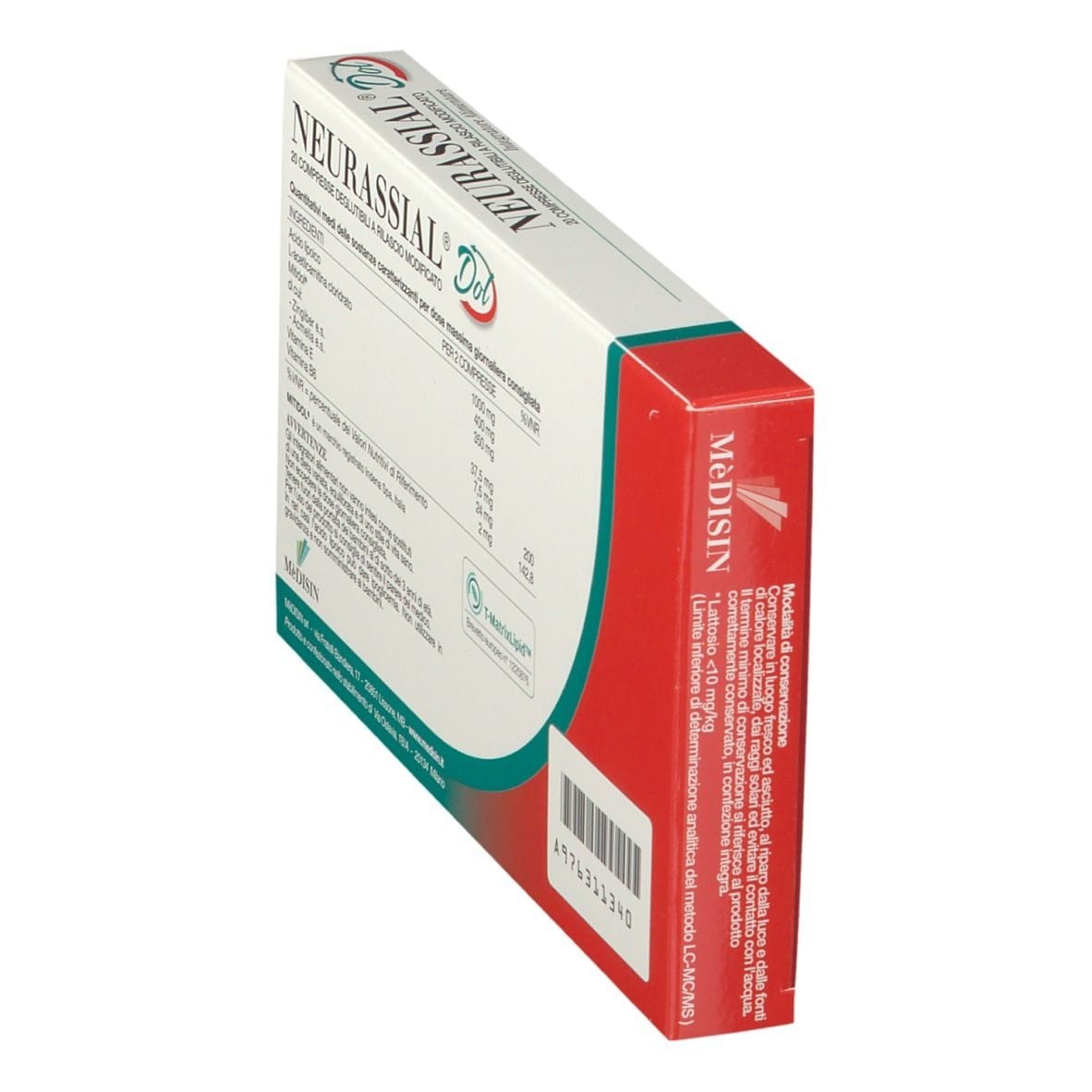 NEURASSIAL DOL 20 COMPRESSE DEGLUTIBILI A RILASCIO MODIFICATO 1,43 G SENZA GLUTINE SENZA LATTOSIO