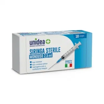 UNIDEA SIRINGA DA 2,5ML MONOUSO 10 PEZZI UNIDEA SIRINGA DA 2,5ML MONOUSO 10 PEZZI