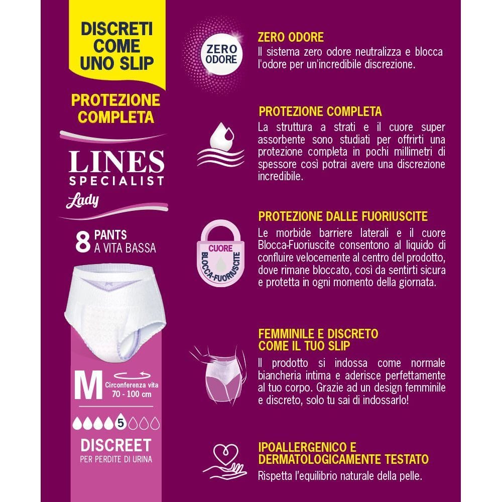LINES SPECIALIST PANTS DISCREET M FARMA 8 PEZZI