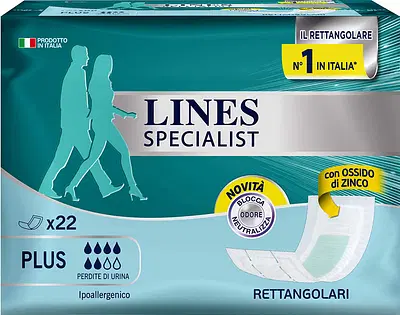 LINES SPECIALIST PANNOLONE RETTANGOLARE 22 PEZZI LINES SPECIALIST PANNOLONE RETTANGOLARE 22 PEZZI