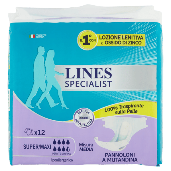 LINES SPECIALIST PANNOLONE A MUTANDA MEDIA 12 PEZZI