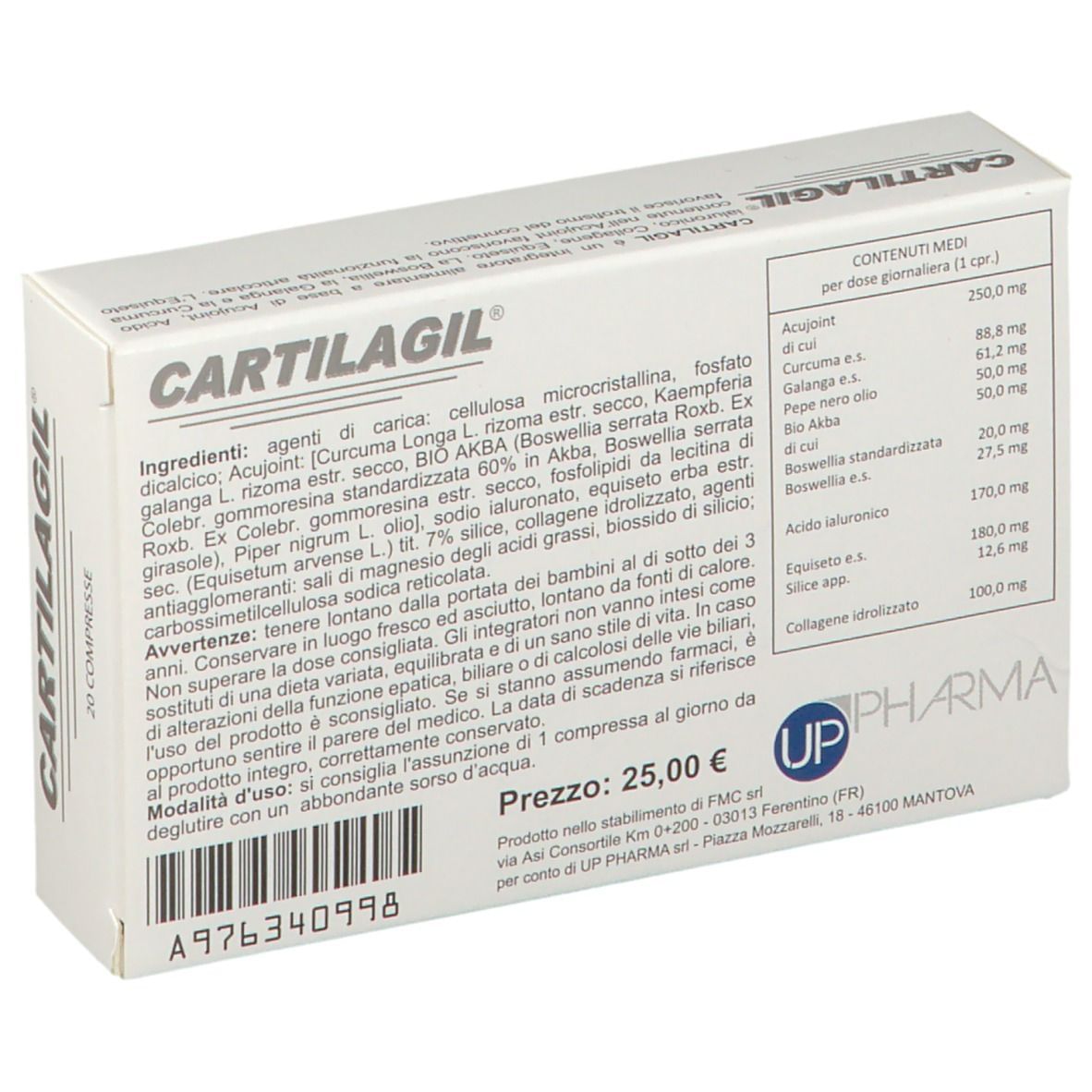 CARTILAGIL 20 COMPRESSE