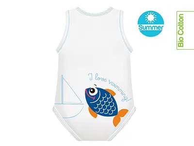 BODY 0/36M BIO COTTON SUMMER SEALIFE PESCE AZZURRO BODY 0/36M BIO COTTON SUMMER SEALIFE PESCE AZZURRO