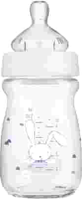 BEBE CONFORT BIBERON IN VETRO DA 130 ML TETTARELLA IN SILICONE T0 SWEET BUNNY