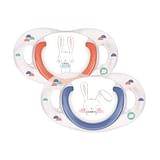 BEBE CONFORT SUCCHIETTO IN SILICONE 0/6 MESI SWEET BUNNY BLU/ROSSO 2 PEZZI