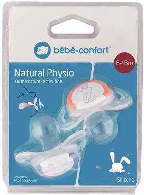 BEBE CONFORT SUCCHIETTO IN SILICONE 6/18 MESI SWEET BUNNY BLU/ROSSO 2 PEZZI BEBE CONFORT SUCCHIETTO IN SILICONE 6/18 MESI SWEET BUNNY BLU/ROSSO 2 PEZZI
