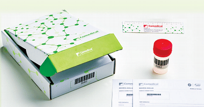 KIT ANALISI MATRICE CHERATINICA CONTENENTE MODULI PER LA GESTIONE PRATICA 1 PROVETTA ISTRUZIONI D'USO 1 RIGHELLO ETICHETTE BARCODE TARGHETTE SPEDIZIONE BUSTA CORRIERE