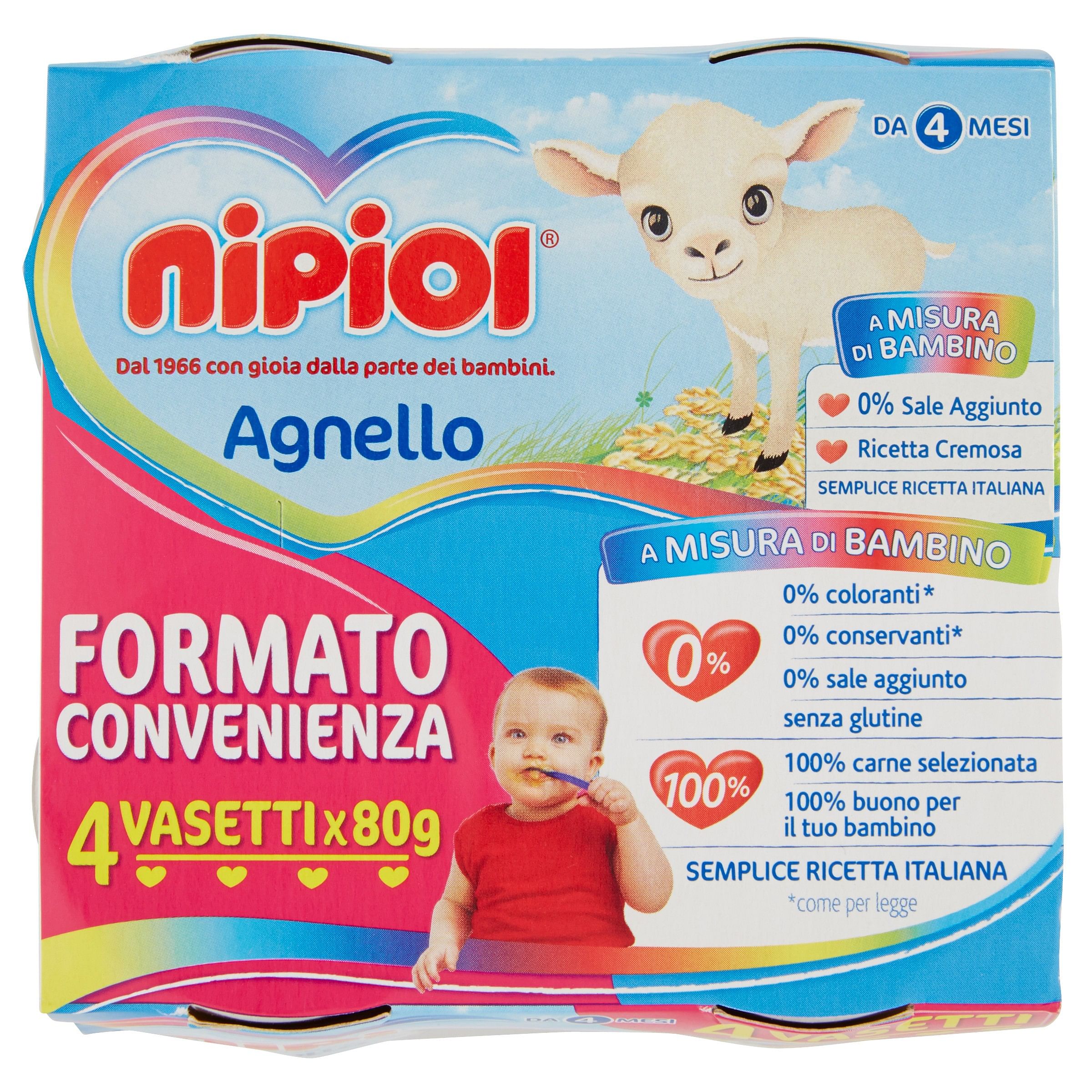 Nipiol Omogeneizzato Agnello 4 X 80 G