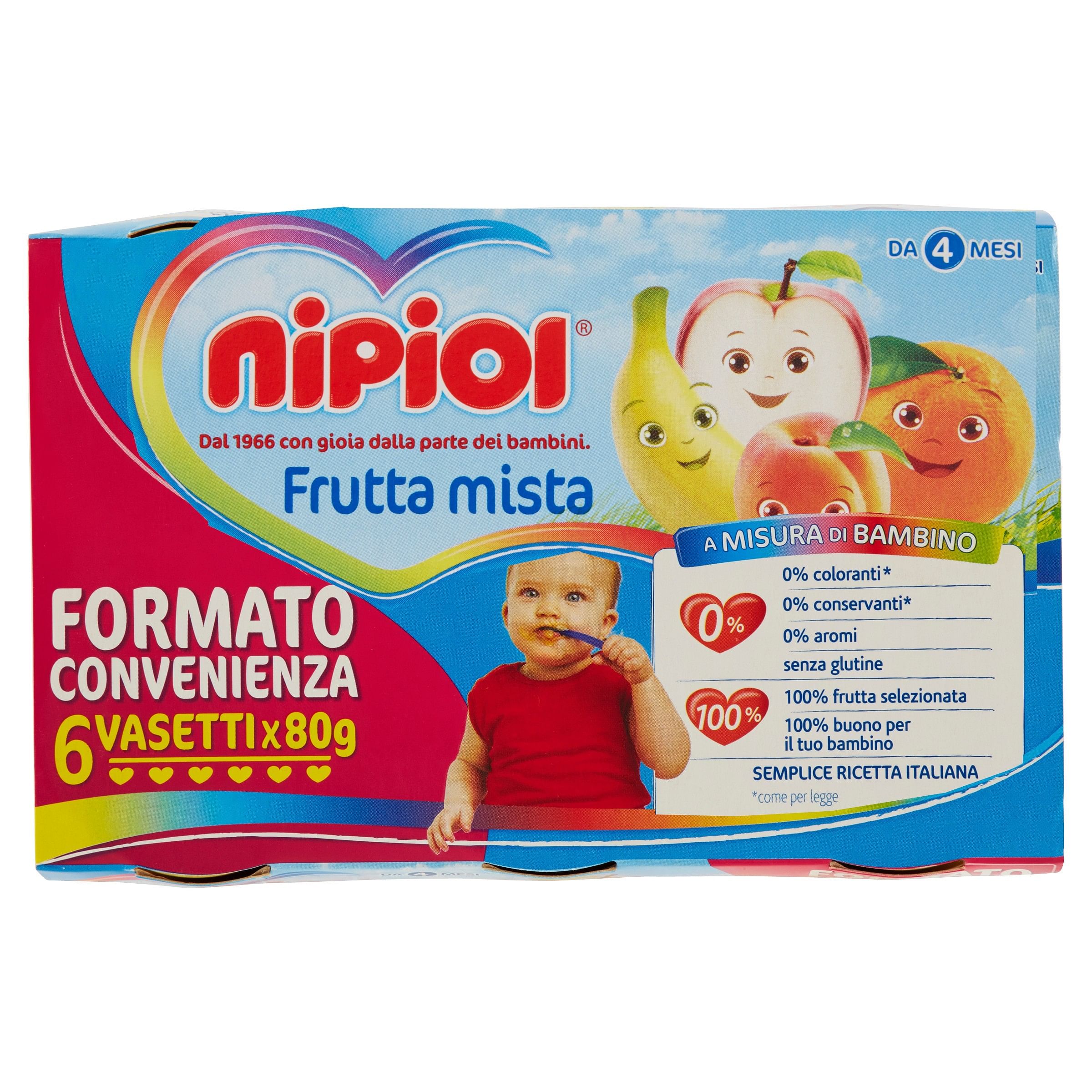 Nipiol Omogeneizzato Frutta Mista 6 X 80 G