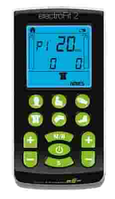 COLPHARMA ELECTROFIT 2 ELETTROSTIMOLATORE MUSCOLARE E TENS A 2 CANALI CON 4 ELETTRODI PICCOLI 40 X 40 MM + CARICABATTERIE + 2 CAVI PER ELETTRODI