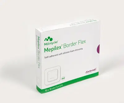 MEDICAZIONE IN SCHIUMA DI POLIURETANO MEPILEX BORDER FLEX 10X10 CM 5 PEZZI MEDICAZIONE IN SCHIUMA DI POLIURETANO MEPILEX BORDER FLEX 10X10 CM 5 PEZZI