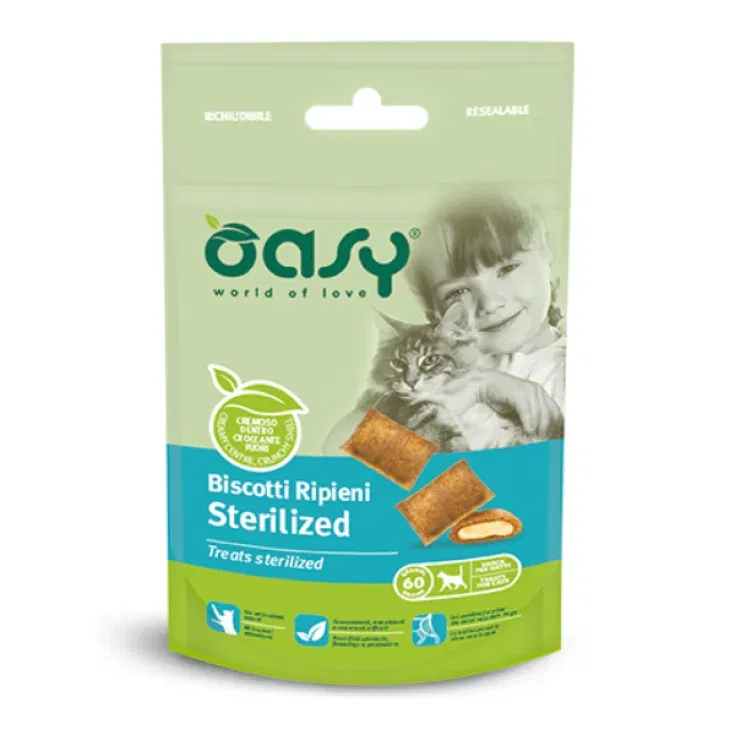 OASY SNACK CAT BISCOTTI RIPIENI CON AGNELLO 60 G