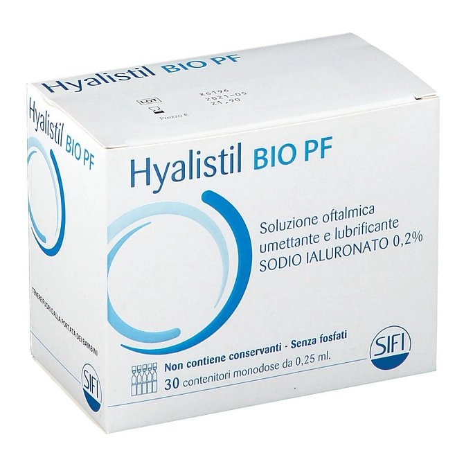 Hyalistil Bio Pf Soluzione Oftalmica Phosphate Free Monodose A Base Di Acido Ialuronico 0,2% 30 Flaconcini 0,25 Ml