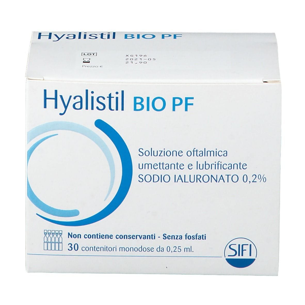 HYALISTIL BIO PF SOLUZIONE OFTALMICA PHOSPHATE FREE MONODOSE A BASE DI ACIDO IALURONICO 0,2% 30 FLACONCINI 0,25 ML