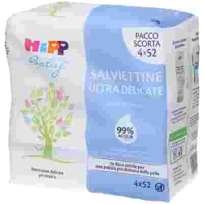 HIPP SALVIETTE ULTRA DELICATE 99% ACQUA MULTIPACK 4X52 PEZZI