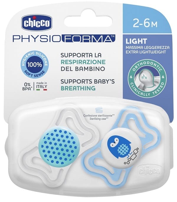 CHICCO SUCCHIETTO LIGHT BOY SILICONE 2-6 MESI 2 PEZZI