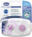 CHICCO SUCCHIETTO LIGHT LUMINOSO SILICONE 2-6 MESI 2 PEZZI