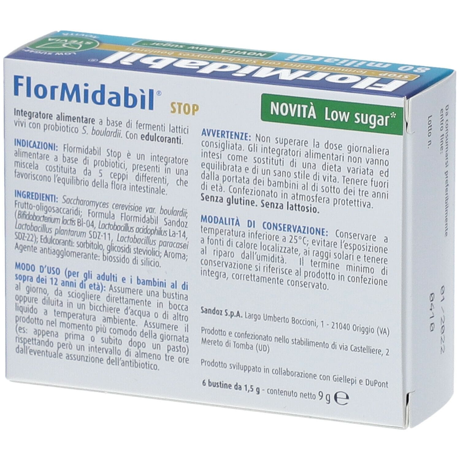 FLORMIDABIL STOP 6 BUSTINE CON STEVIA