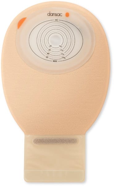 DANSAC NOVALIFE TRE 1 SACCA APERTA PIANA MIDI PER ILEOSTOMIA TRASPARENTE RITAGLIABILE 15-55X70 MM 420 ML 30 PEZZI