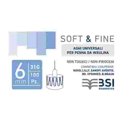 AGO PER PENNA DA INSULINA SOFT&FINE 31 GAUGE 6 MM 100 PEZZI