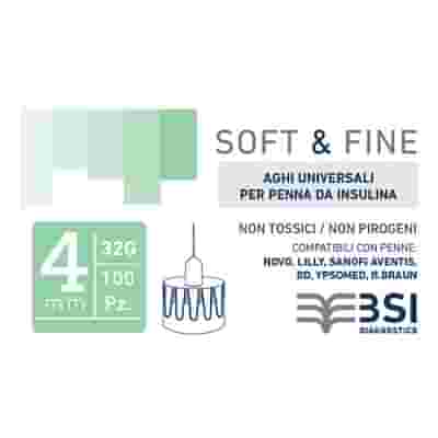 AGO PER PENNA DA INSULINA SOFT&FINE 32 GAUGE 4 MM 100 PEZZI