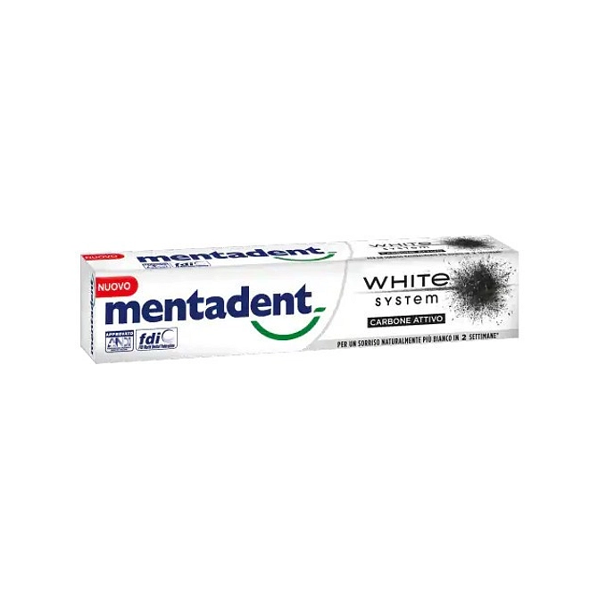 Mentadent White System Charcoal 75 Ml