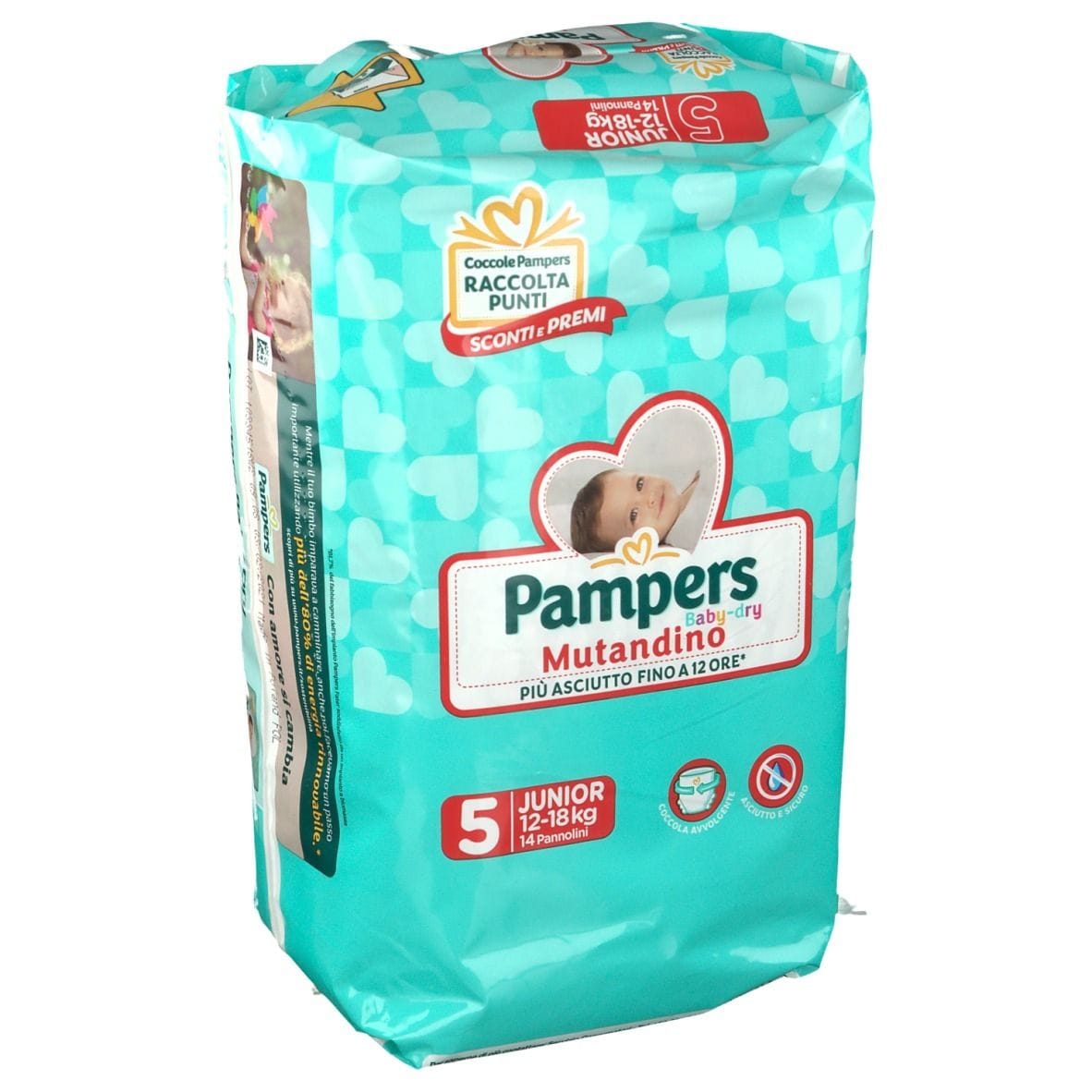 PANNOLINO A MUTANDINA PAMPERS BABY DRY JUNIOR SMALL PACK 14 PEZZI