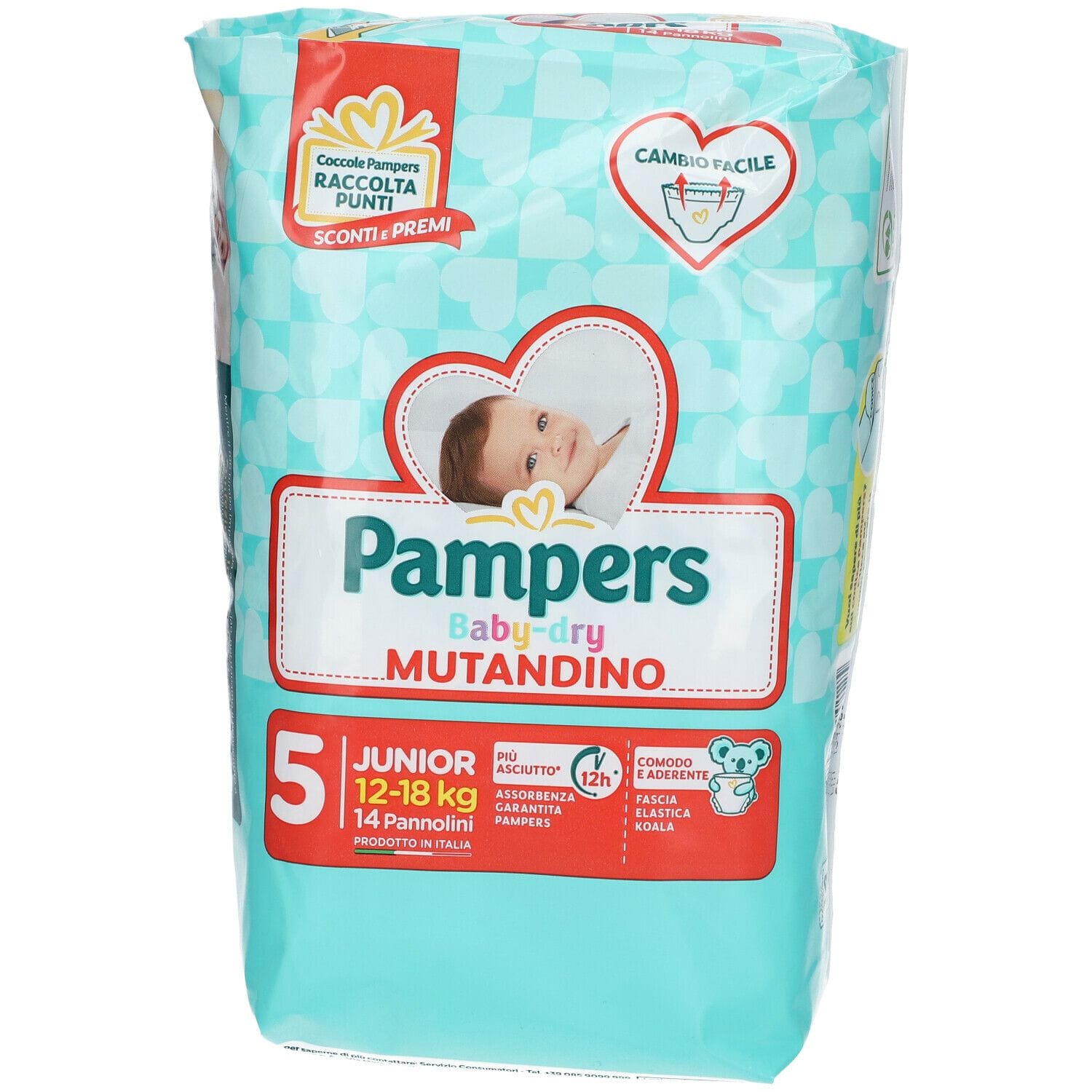 PANNOLINO A MUTANDINA PAMPERS BABY DRY JUNIOR SMALL PACK 14 PEZZI