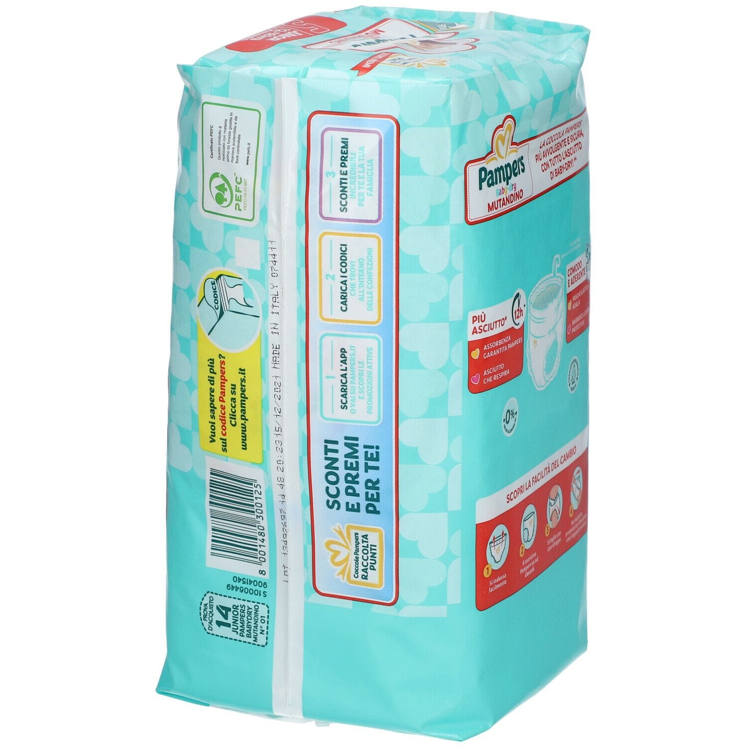 PANNOLINO A MUTANDINA PAMPERS BABY DRY JUNIOR SMALL PACK 14 PEZZI