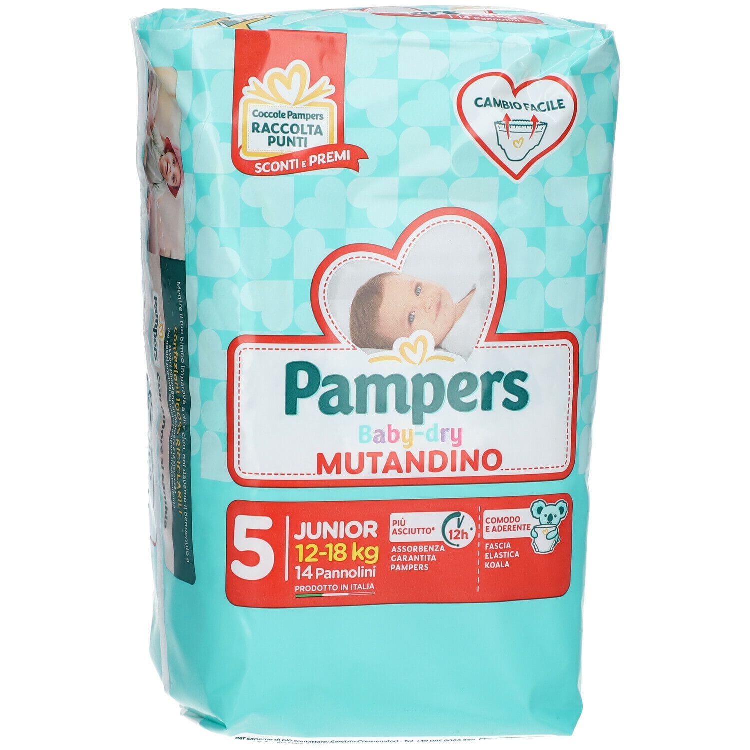 PANNOLINO A MUTANDINA PAMPERS BABY DRY JUNIOR SMALL PACK 14 PEZZI