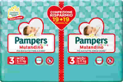 PAMPERS BABY DRY PANNOLINO A MUTANDINA DUO DWCT MIDI 38 PEZZI