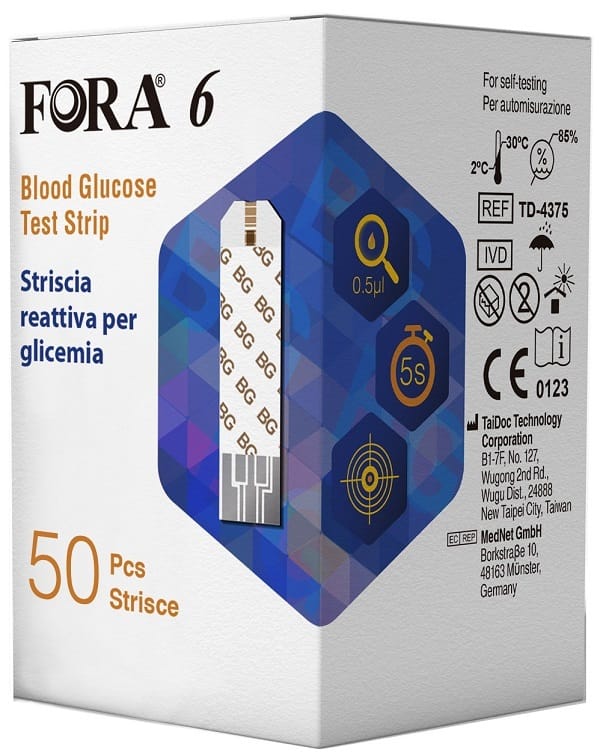 Strisce Misurazione Glicemia Fora 6 Connect Box Da 50 Pezzi