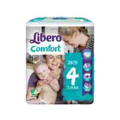 LIBERO COMFORT 4 PANNOLINO PER BAMBINO 7-11 26 PEZZI