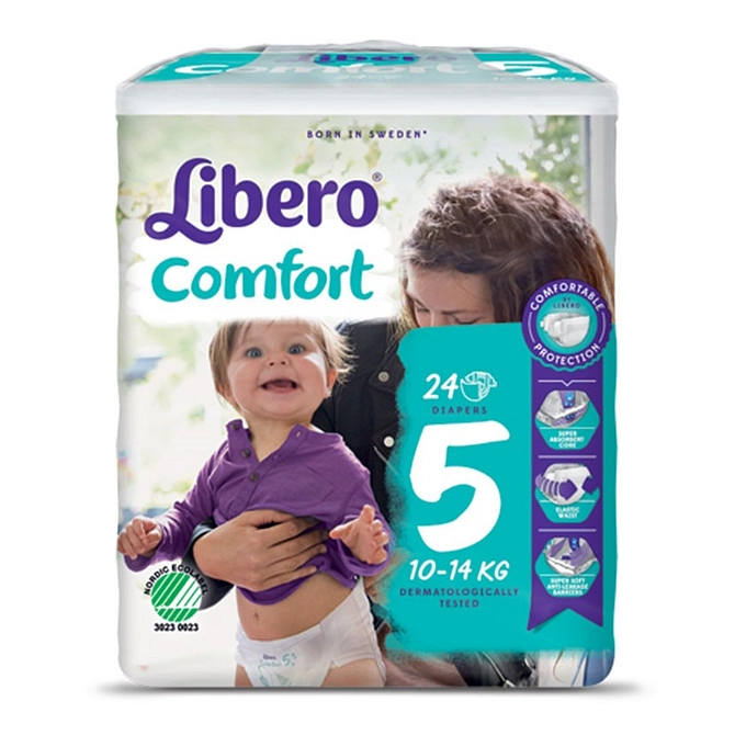 Libero Comfort 5 Pannolino Per Bambino Taglia 10 14 Kg 24 Pezzi