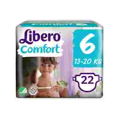 LIBERO COMFORT 6 PANNOLINO PER BAMBINO TAGLIA 13-20 KG 22 PEZZI