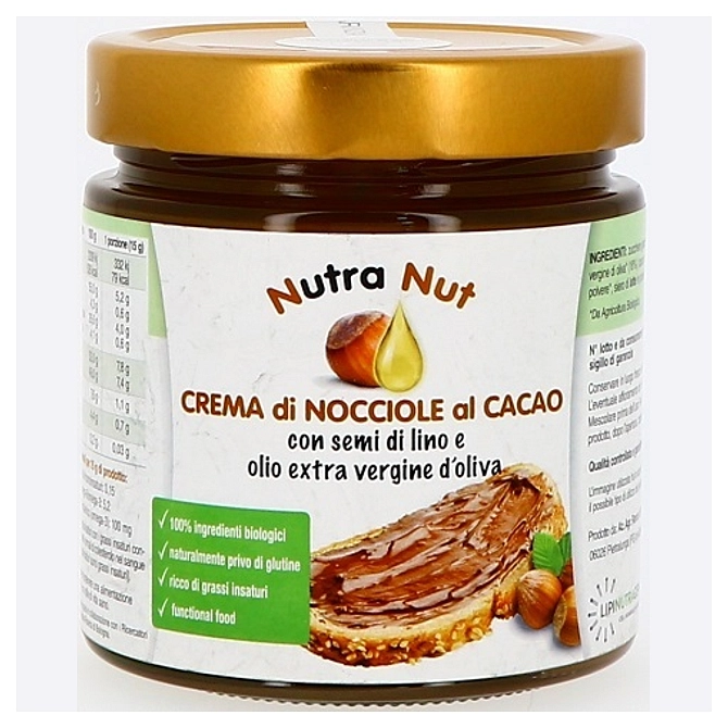 Nutra Nut Crema Nocciole Al Cacao Con Semi Di Lino E Olio Extra Vergine D'oliva 400 G