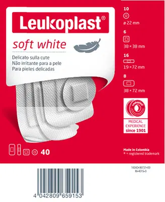 LEUKOPLAST SOFT WHITE 40 PEZZI ASSORTITI LEUKOPLAST SOFT WHITE 40 PEZZI ASSORTITI