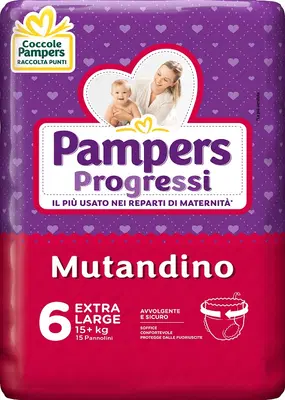 PAMPERS PROGRESSI MUTANDINA XL 15 PEZZI PAMPERS PROGRESSI MUTANDINA XL 15 PEZZI