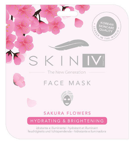 SKIN IV MASCHERA VISO COREANA MONOUSO FIORI SAKURA IDRATANTE E ILLUMINANTE 25 ML