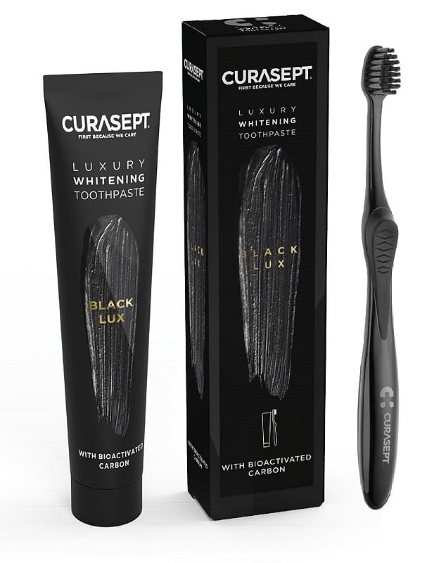 Curasept Black Luxury Whitening Dentifricio 75 Ml + Spazzolino