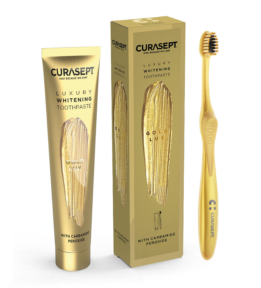 Curasept Gold Luxury Whitening Dentifricio 75 Ml + Spazzolino