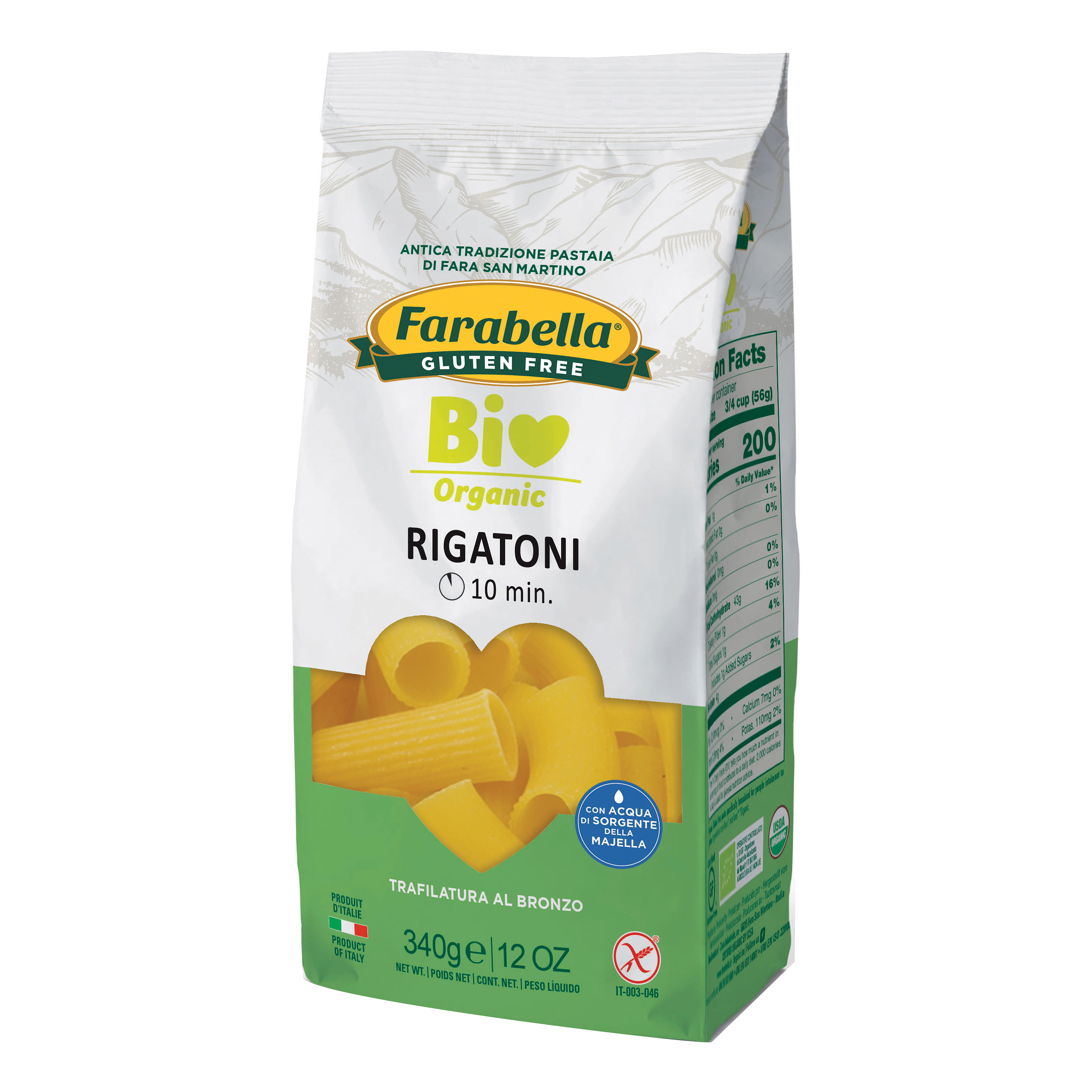 Farabella Bio Rigatoni Mais Riso 340 G