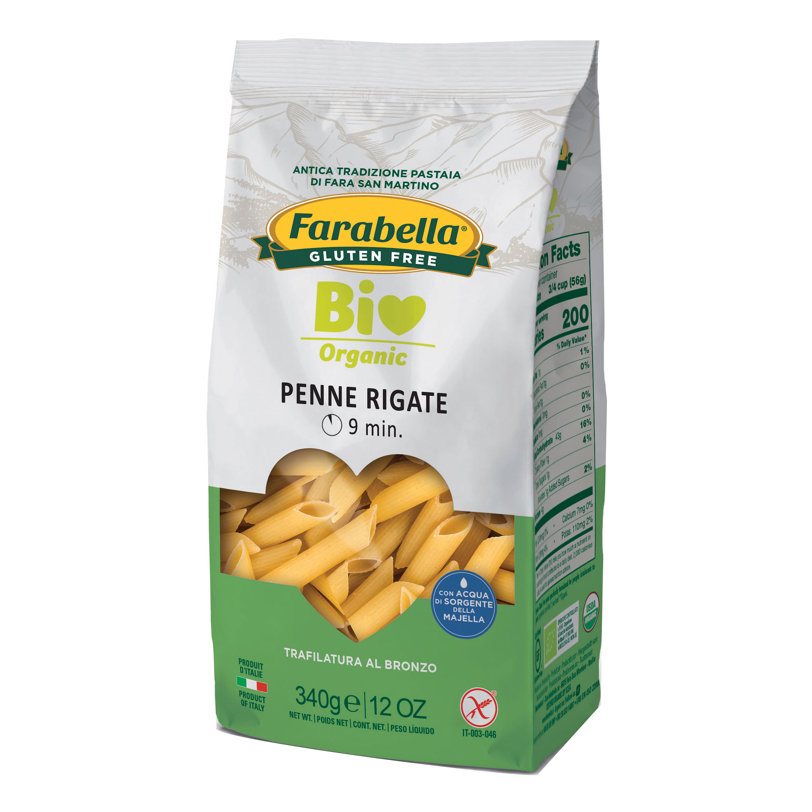 Farabella Bio Penne Rigate Mais Riso 340 G