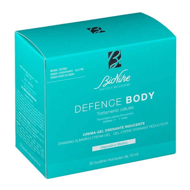 Defence Body Trattamento Cellulite Crema Gel Drenante Riducente 30 Bustine Da 10 Ml