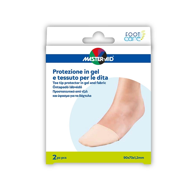 Protezione In Gel E Tessuto Master Aid Footcare Punta Dei Piedi 2 Pezzi C16