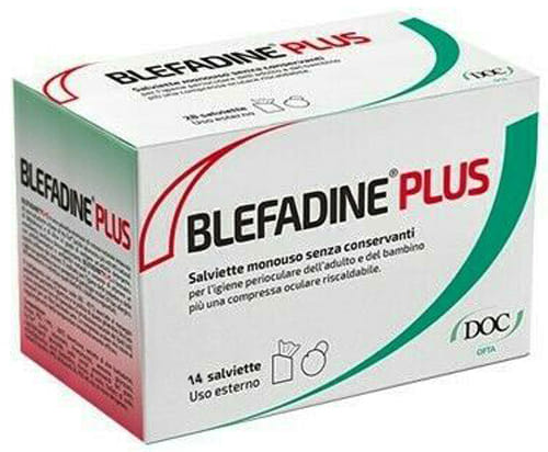 BLEFADINE PLUS 14 SALVIETTE PER DETERSIONE PERIOCULARE + 1 COMPRESSA RISCALDABILE