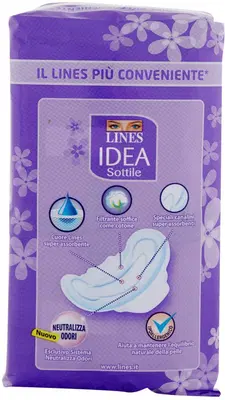 LINES IDEA ASSORBENTE SOTTILE RIPIEGATO CON ALI 14 PEZZI LINES IDEA ASSORBENTE SOTTILE RIPIEGATO CON ALI 14 PEZZI