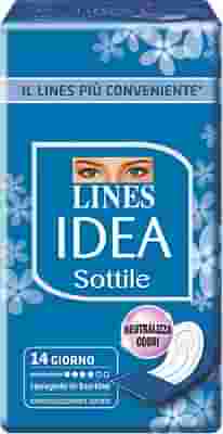 LINES IDEA ASSORBENTE SOTTILE RIPIEGATO ANATOMICO 14 PEZZI