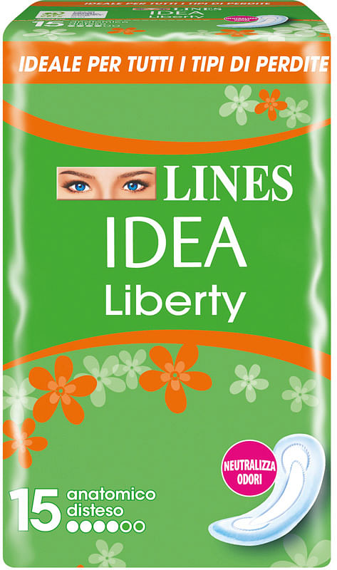 Lines Idea Assorbente Liberty Anatomico 15 Pezzi